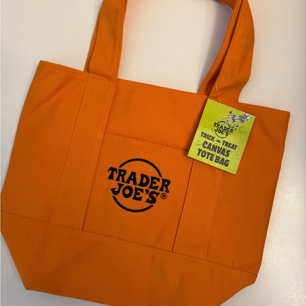 Trader Joe's Orange Canvas Tote Bag Mini